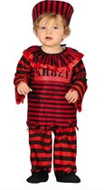 FIESTAS GUIRCA, S.L. - Zwart en rood gekke-gevangene-kostuum voor baby's - 12 - 18 maanden