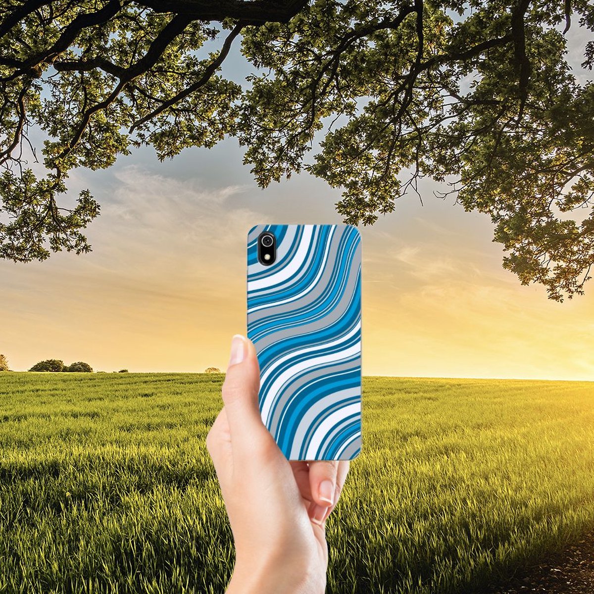 Xiaomi Redmi 7A TPU bumper Waves Blue