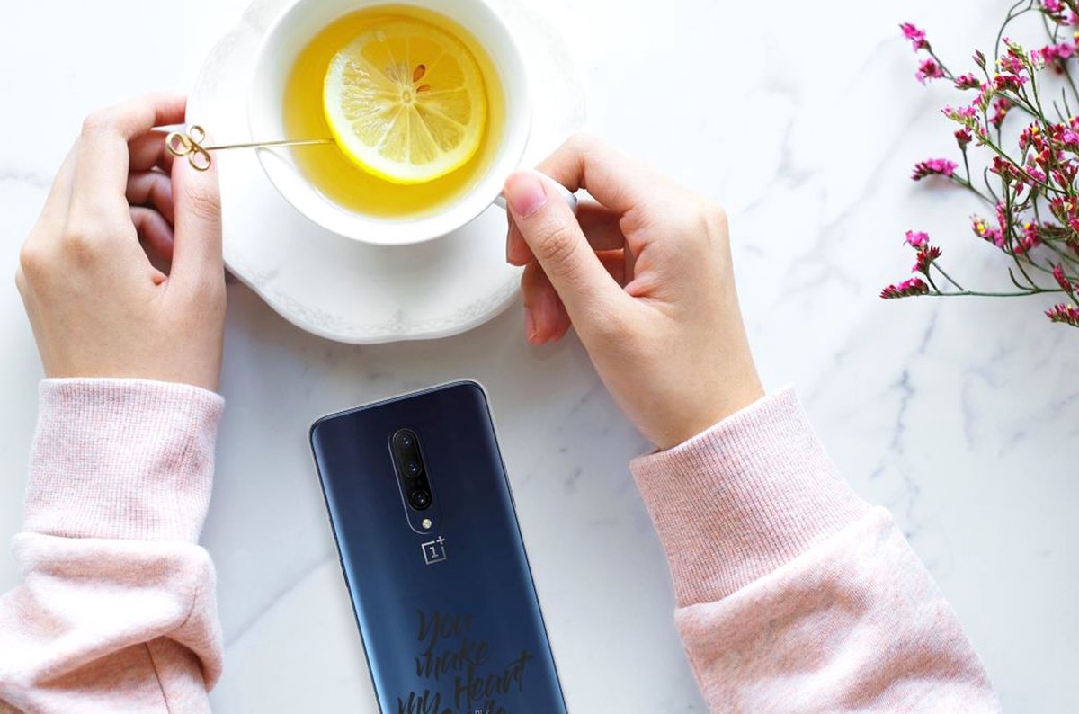 OnePlus 7 Pro Siliconen hoesje met naam Heart Smile