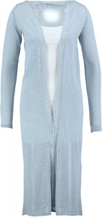 Dierentuin s nachts elke dag regeling Anonyme lang lichtblauw vest met zilverdraad - Maat XS | bol.com