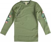 Indian blue zachte stretch sweaterjurk dusty olive - Maat 152