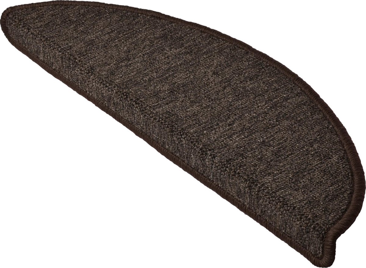 Beautissu ProStair - Trapmatten voor Smalle Trappen 55x15 cm - 15 Stuks - Trapmat Zelfklevend Afgerond - Donker Bruin