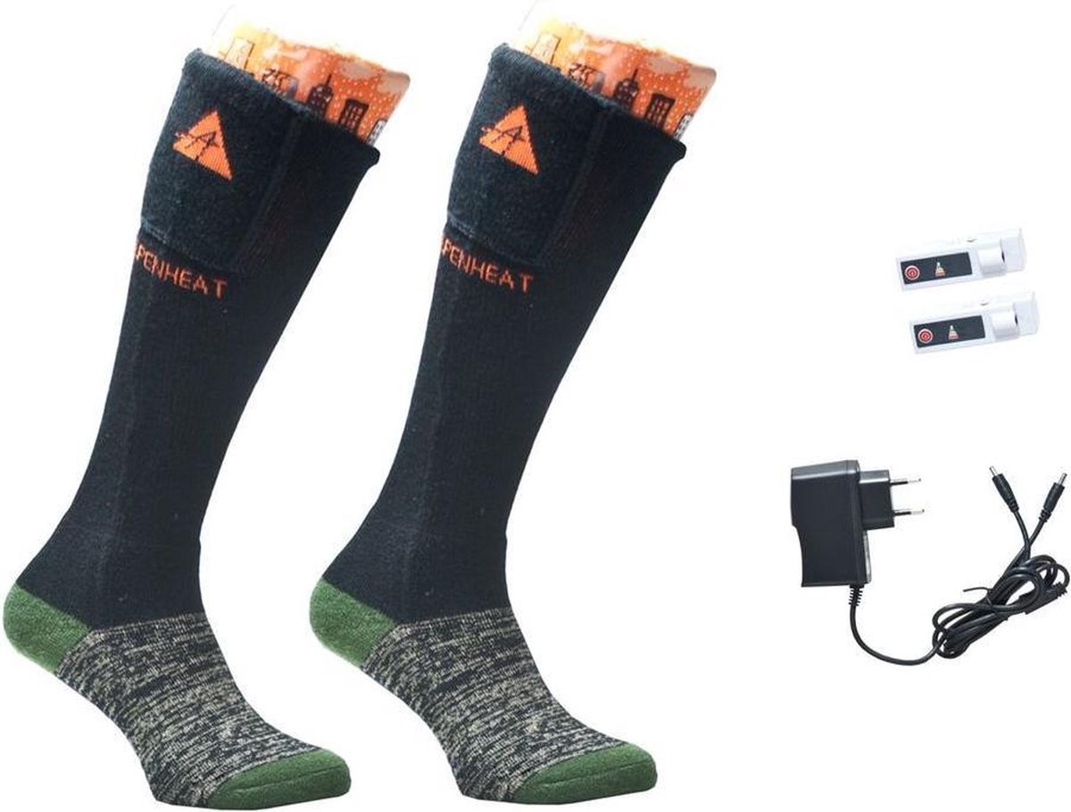 Chaussettes Chauffantes Noires - ELITE, USB - Modèle Randonnée