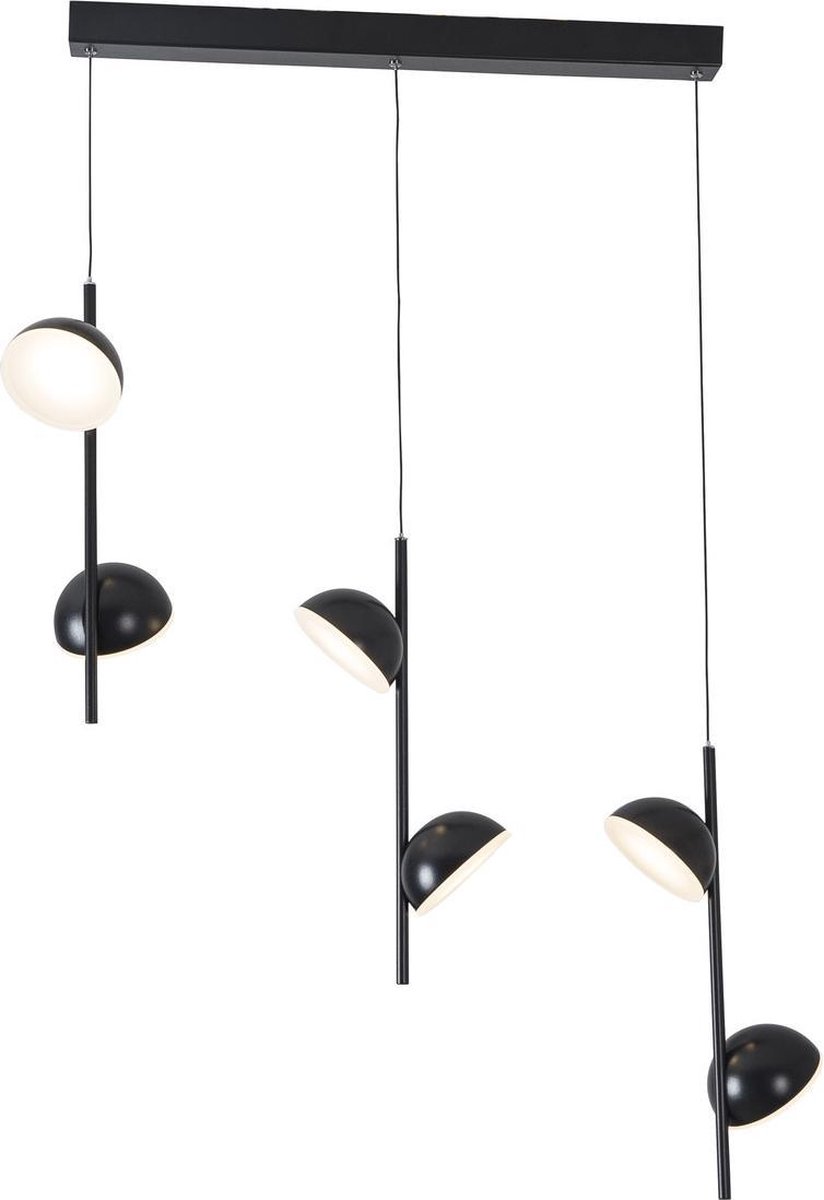 Hanglamp LED Modern Zwart Rond 6 Lichtpunt - Scaldare Galbiate