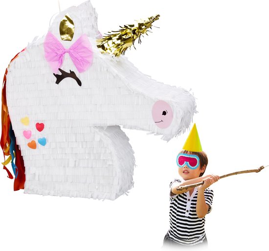 relaxdays pinata unicorn - pinata en papier licorne - sans remplissage -  jeu de société | bol.com