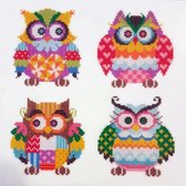 Setje van 4 GROTE Diamond Paintings Stickers - UILEN