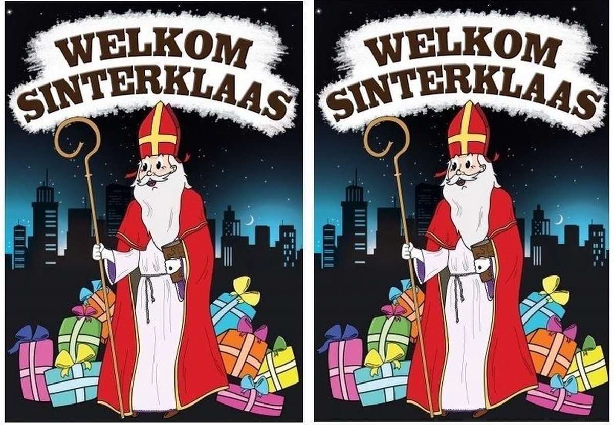2x Deurposter Sinterklaas formaat - Etalage wanddecoratie posters 59 x 84 cm |