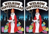 2x Deurposter Welkom Sinterklaas A1 formaat - Etalage wanddecoratie posters 59 x 84 cm