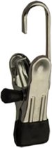 De Kledinghanger Gigant - 30 x Handschoenknijper metaal verchroomd met zwarte anti-slip coating