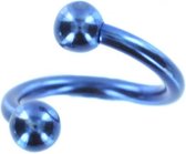 Titanium Geanodiseerd Blauw Twister Balls 1,6 mm x 10 mm ©LMPiercings