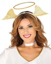 Goudkleurige engel haarband en vleugels voor vrouwen - Verkleedattribuut