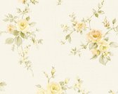 KLASSIEK BLOEMEN BEHANG - Creme Geel Groen - AS Creation Romantico