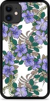 iPhone 11 Hardcase hoesje Purple Flowers - Designed by Cazy