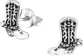 zilver cowboylaarzen oorstekers | Boots Ear Studs | Sterling 925 Silver