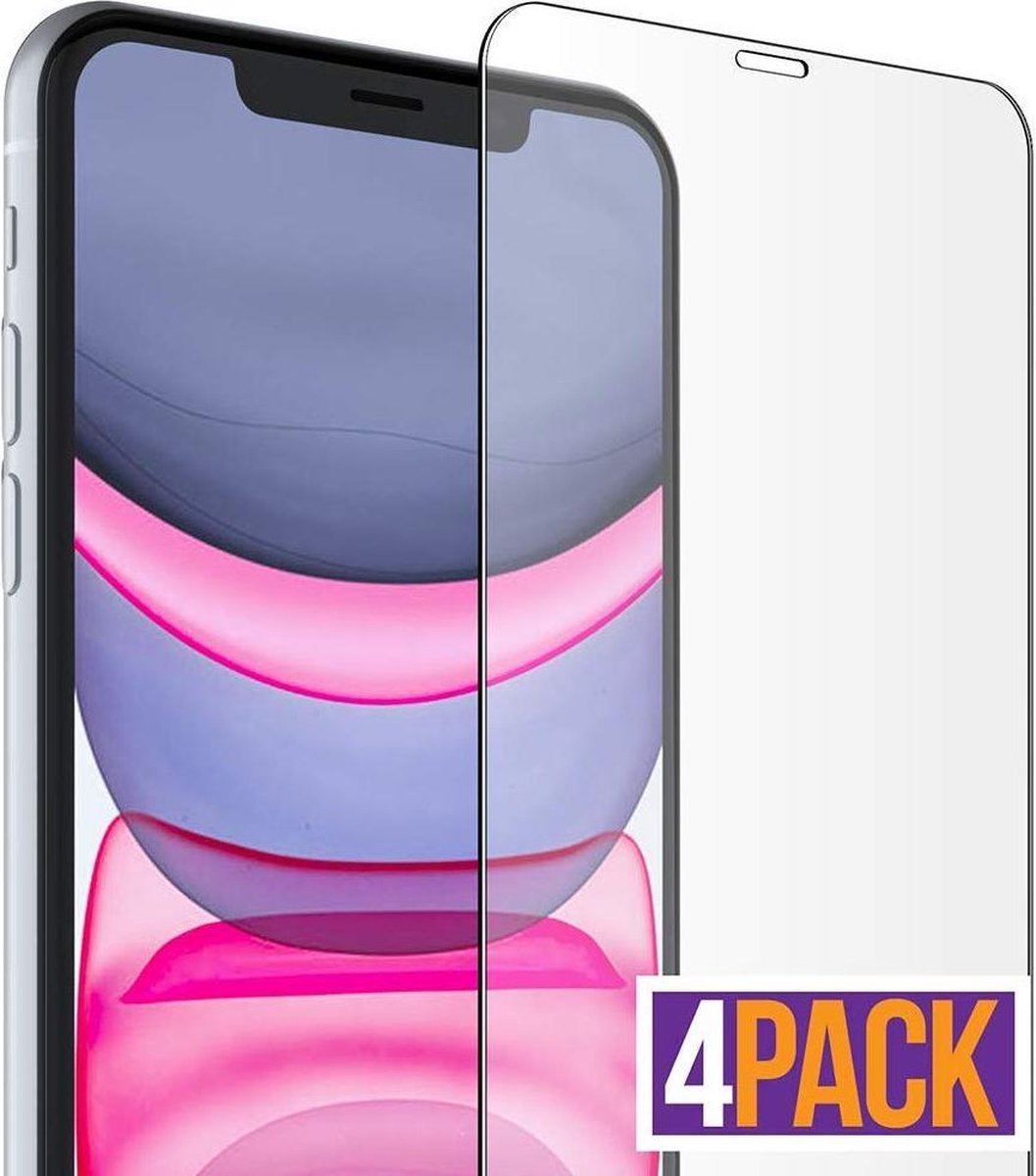 4x Screenprotector Tempered Glass Glazen Gehard Screen Protector 2.5D 9H (0.3mm) - Geschikt Voor: iPhone Xr