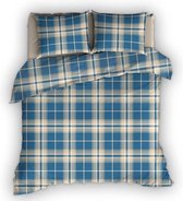 Romanette Banff - Flanel - Dekbedovertrek - Lits-jumeaux - 240x200/220 cm + 2 kussenslopen 60x70 cm - Blauw/Grijs