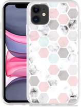 Geschikt voor Apple iPhone 11 Hoesje Marmer Honeycomb - Designed by Cazy
