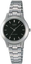 Casio dames polshorloge LTP-1128A-1ARDF zilverkleurig metalen band