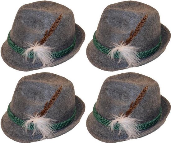 Oktoberfest - 4x chapeaux tyroliens gris habiller des accessoires pour  adultes -... | bol.com
