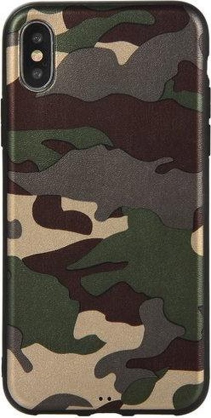 Jeugd Gaan alleen GadgetBay Camouflage TPU camo hoesje leger iPhone X XS - Army Groen |  bol.com