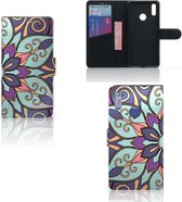 Huawei Y7 (2019) Hoesje Purple Flower