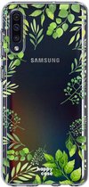 HappyCase Samsung Galaxy A50 Hoesje Flexibel TPU Leaves Print