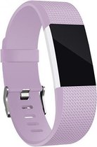 Fitbit Charge 2 siliconen bandje |Lavendel |Square patroon | Premium kwaliteit | Maat: M/L | TrendParts