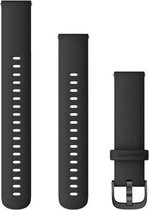 Bracelet silicone à dégagement rapide 18 mm noir avec boucle gris ardoise