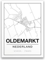 Poster/plattegrond OLDEMARKT - 30x40cm