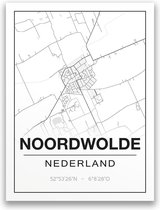 Poster/plattegrond NOORDWOLDE - 30x40cm