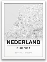 Poster/plattegrond NEDERLAND - 30x40cm