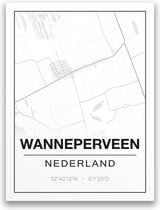 Poster/plattegrond WANNEPERVEEN - 30x40cm