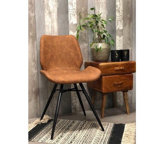 | Dimehouse Eetkamerstoel Design Hetson Premium Cognac Eetkamerstoel Hetson Premium cognac meubels outlet