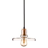 Moderne design hanglamp in transparant glas - inclusief heldere dimbare filament LED lamp in extra warm witte lichtkleur 2200K.