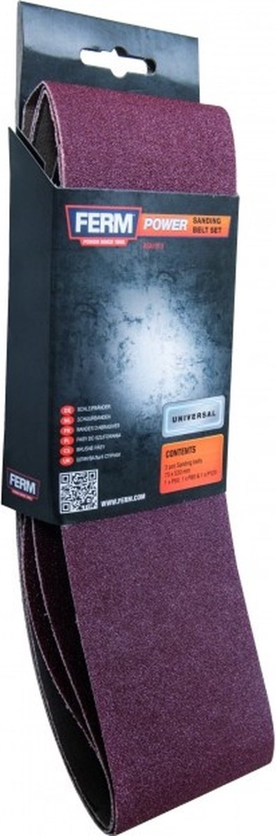 FERM - BSA1013 - Schuurbanden - 533x75mm - Set - Bestaande uit: - 1xK60 - 1xK80 - 1xK120 - Universeel - Geschikt - Voor - bandschuurmachine - Zeer geschikt voor - BSM1024 - Bandschuurmachine - 75x533mm – foto 3