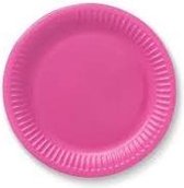 Roze wegwerp party gebakbordjes ø 18 cm. 6 st.