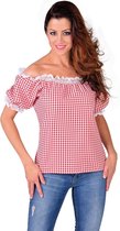 Blouse schoudervrij rood/wit - Maat XS/S