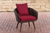 Clp Ameland - Fauteuil - 5 mm Rond Polyrotan - Zithoogte 40 cm - - Bruin gemêleerd Rood