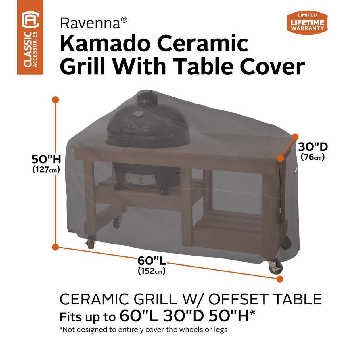 Hoes voor Kamado plus tafel 152 x 76 H: 127 cm CA-420 | bol.com