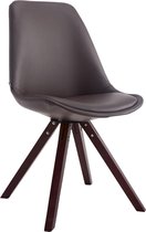 CLP Laval Bezoekersstoel - Vierkant - Kunstleer cappuccino (eik) bruin