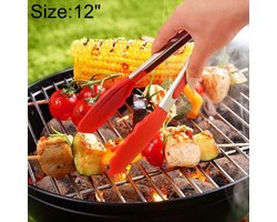 Let op type!! 12 inch siliconen non-slip voedsel brood barbecue BBQ clip Tang keuken gereedschap (rood)