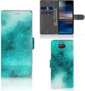 Portefeuille Sony Xperia 10 Cuir PU Portefeuille Livre Peinture Bleu
