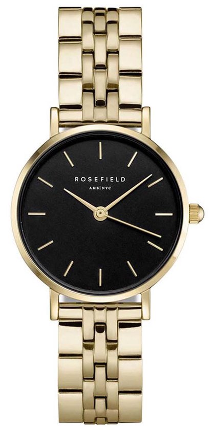 Wijzerplaat Rosefield Dames Horloge Goud Met Zwarte Wijzerplaat
