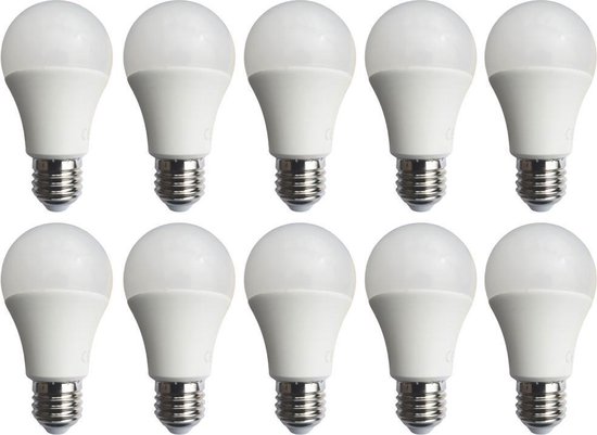 Ampoule A60 10 pcs, Lampe LED E27 12W = 100W, blanc froid 4000K