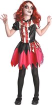 LUCIDA - Bloederig rood en zwart clown kostuum voor meisjes - S 110/122 (4-6 jaar)