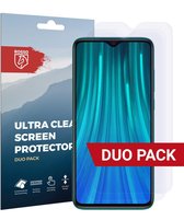 Rosso Screen Protector Ultra Clear Duo Pack Geschikt voor Xiaomi Redmi Note 8 Pro | TPU Folie | Case Friendly | 2 Stuks