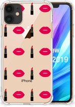 Geschikt voor iPhone 11 Doorzichtige Silicone Hoesje Lipstick Kiss