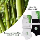 Beschermde voeten met Bamboe enkelsokken | Kleur Wit | Maat 40-46 | set van 6 paar