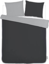 iSeng Uni Double - Dekbedovertrek - Lits-jumeaux - 240x200/220 cm + 2 kussenslopen 60x70 cm - Antraciet/Grey