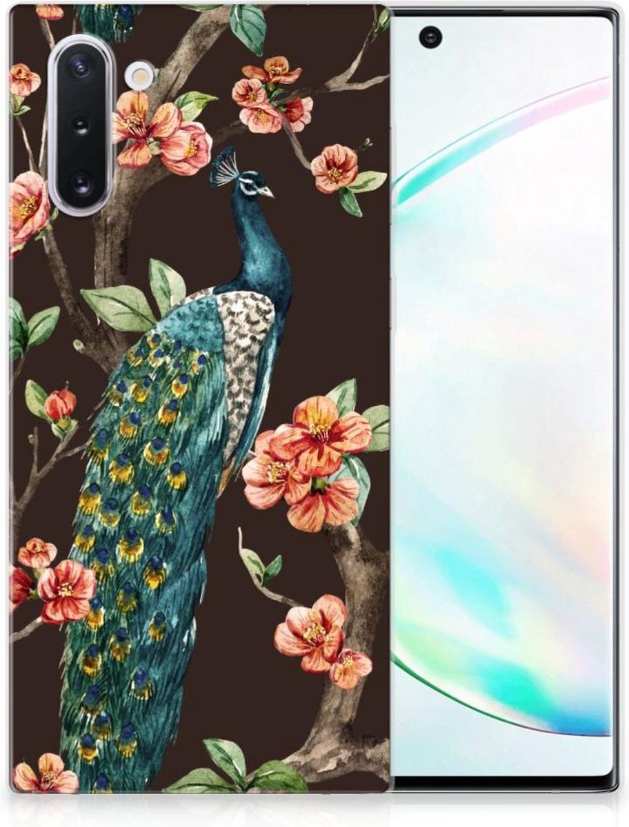 Samsung Galaxy Note 10 TPU Hoesje Pauw met Bloemen